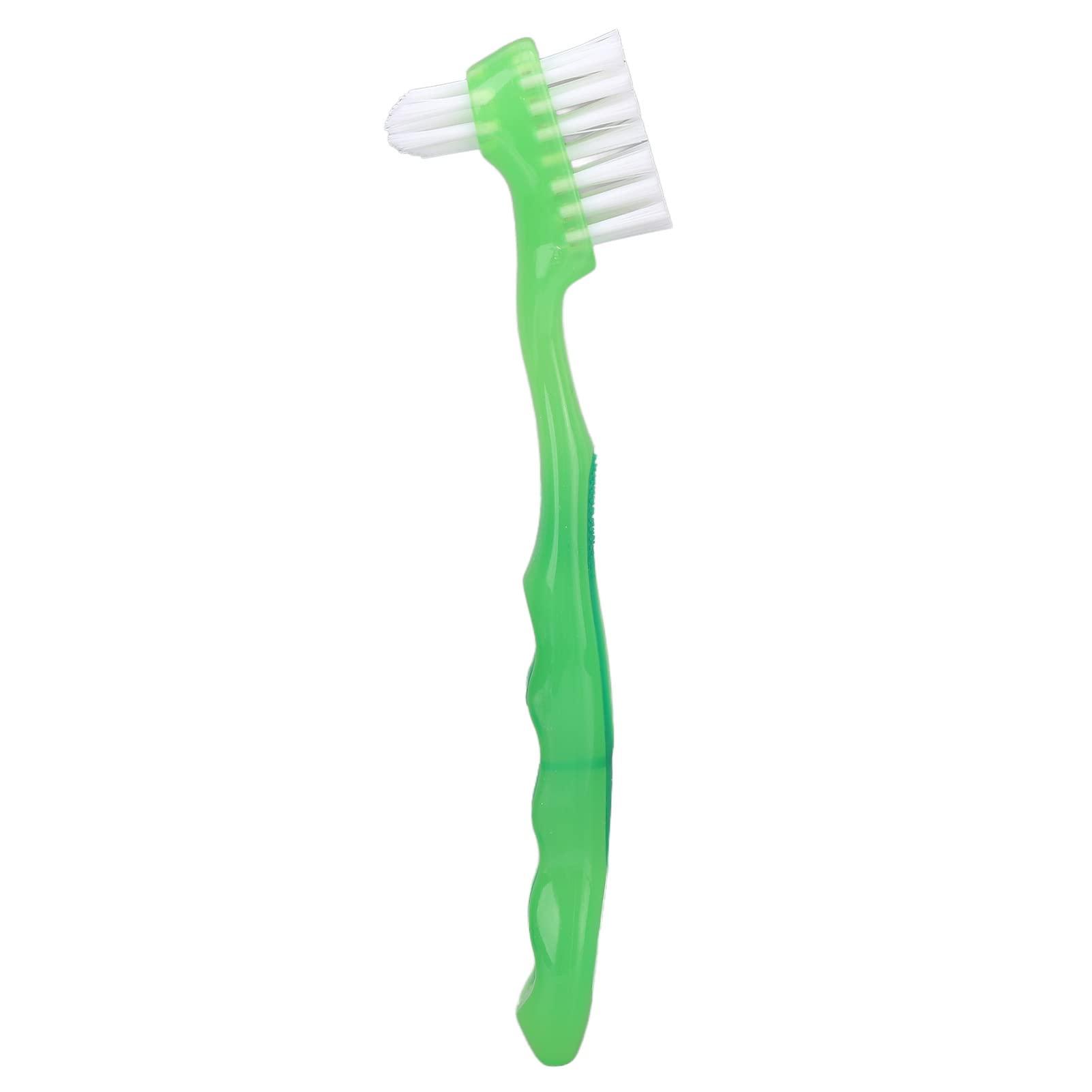 Naroote Denture Brush Denture Toothbrush Denture Brush Set Senior Professional Cleaning Brush for Daily Use (Green) Denture Brush Toothbrush Denture Cleaner Brush