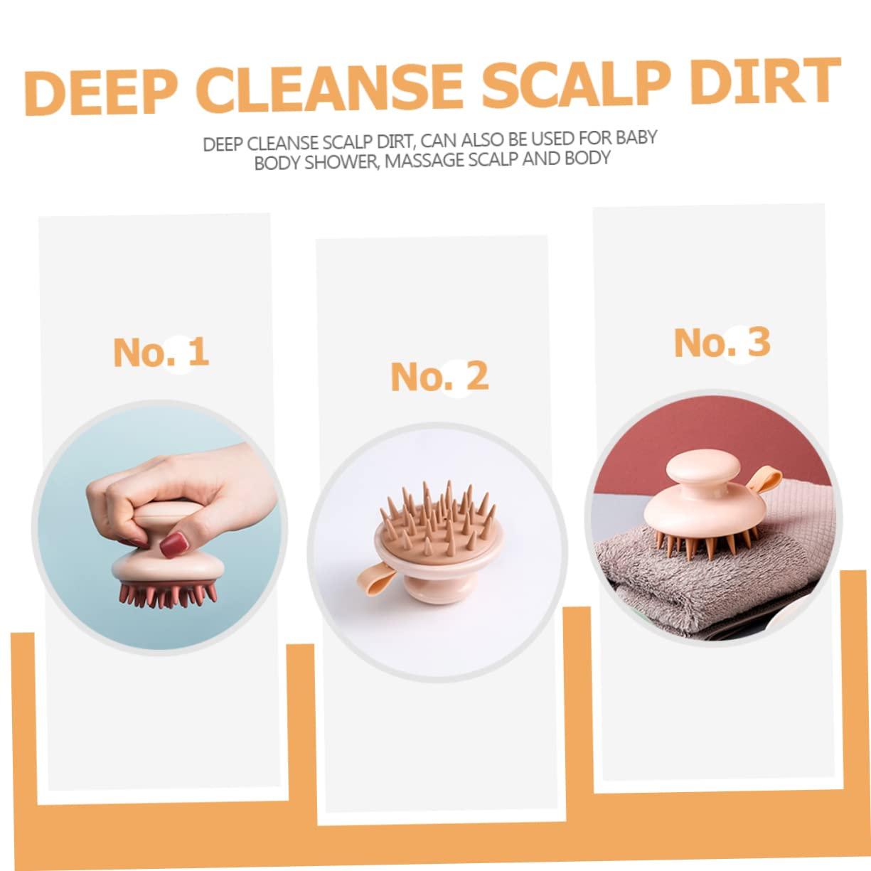 Beatifufu Beatifufu Silicone Shampoo Brush Hand Held Shampooer Silicone Scalp Scrubber Hair Massager Hand- Held Head Scrubber Hair Care Shampoo Brush Bath Scrubber Hair Scalp Massagers Shower