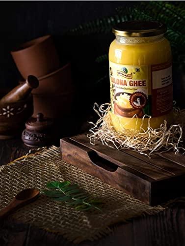GAVYAMART Gavyamart Ghee in Pantry 100% Pure Kankrej A2 Cow Desi Ghee Non GMO - Made Using Traditional Bilona Method Ghee 1 Litre - Glass Ghee jar Pack - A2 Ghee Cow Organic 1000ml