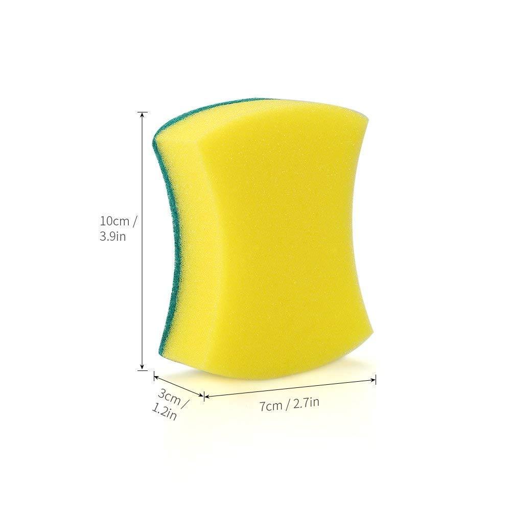 Fauge Fauge 30pcs Multi-purpose Double-faced Sponge Scouring Pads Dish Washing Scrub Sponge Stains Removing Cleaning Scrubber Brush for Kitchen Garage Bathroom