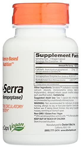 Doctor\'s BEST Doctors Best Natto-Serra, Non-GMO, Vegan, 90 Veggie Capsule (Pack of 1)