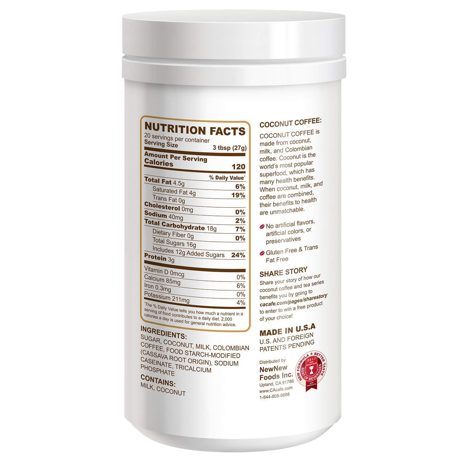 CAcafe CAcafe Coconut Coffee, Coconut Infused Colombian Coffee, Creamy Drink Mix, Make Iced or Hot, Packed with Antioxidants, Natural Energy, and Stress Relief (6 Pack, Coconut Coffee)