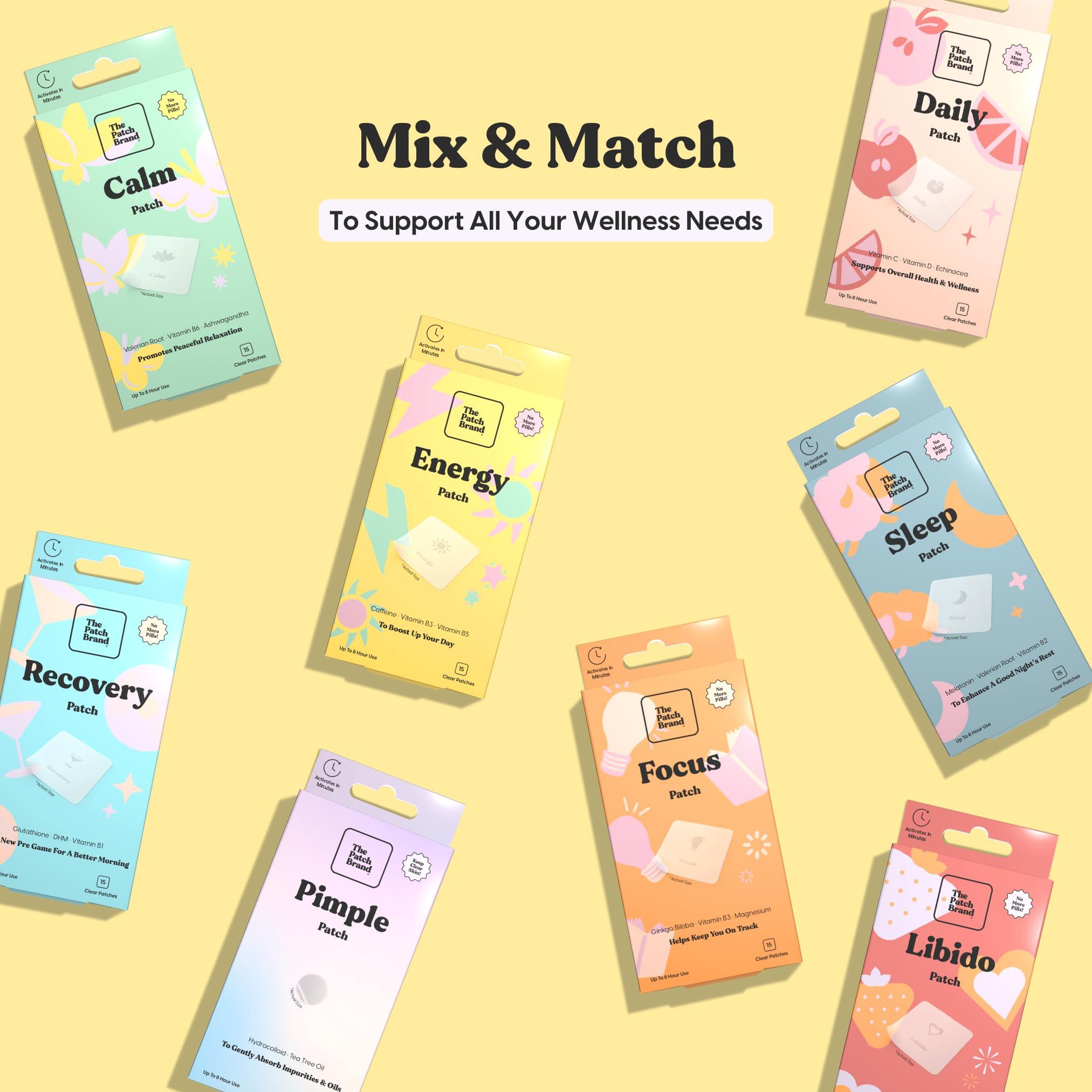 The Patch Brand The Patch Brand Energy Patches | Supports Energy with Caffeine and B5 and B3 | All Natural Vitamins & Mineral Patch Plant Based and Cruelty Free Water Resistant Patches That Last All Day