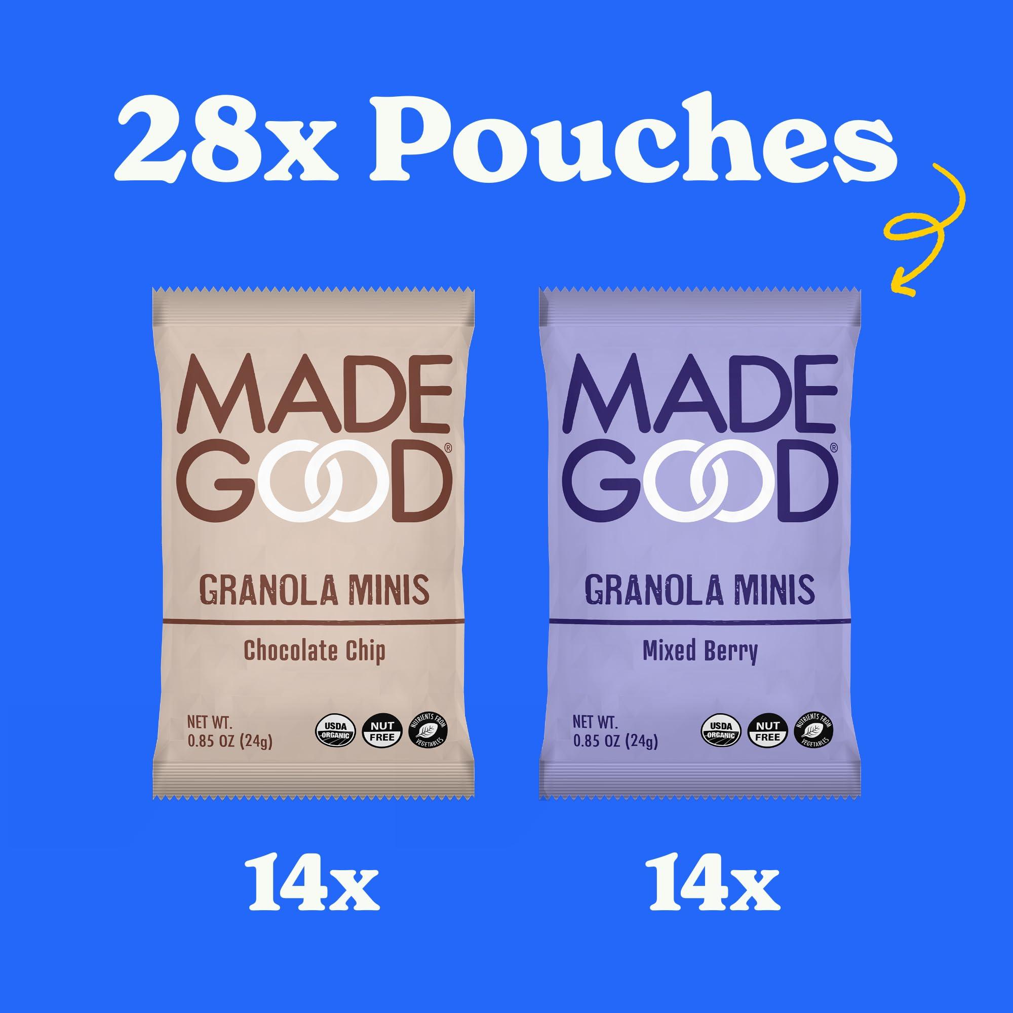 Made Good MadeGood Granola Mini Bundle 56 Count (0.85OZ Each) - (28) Chocolate Banana, (14) Chocolate Chip, (14) Mixed Berry