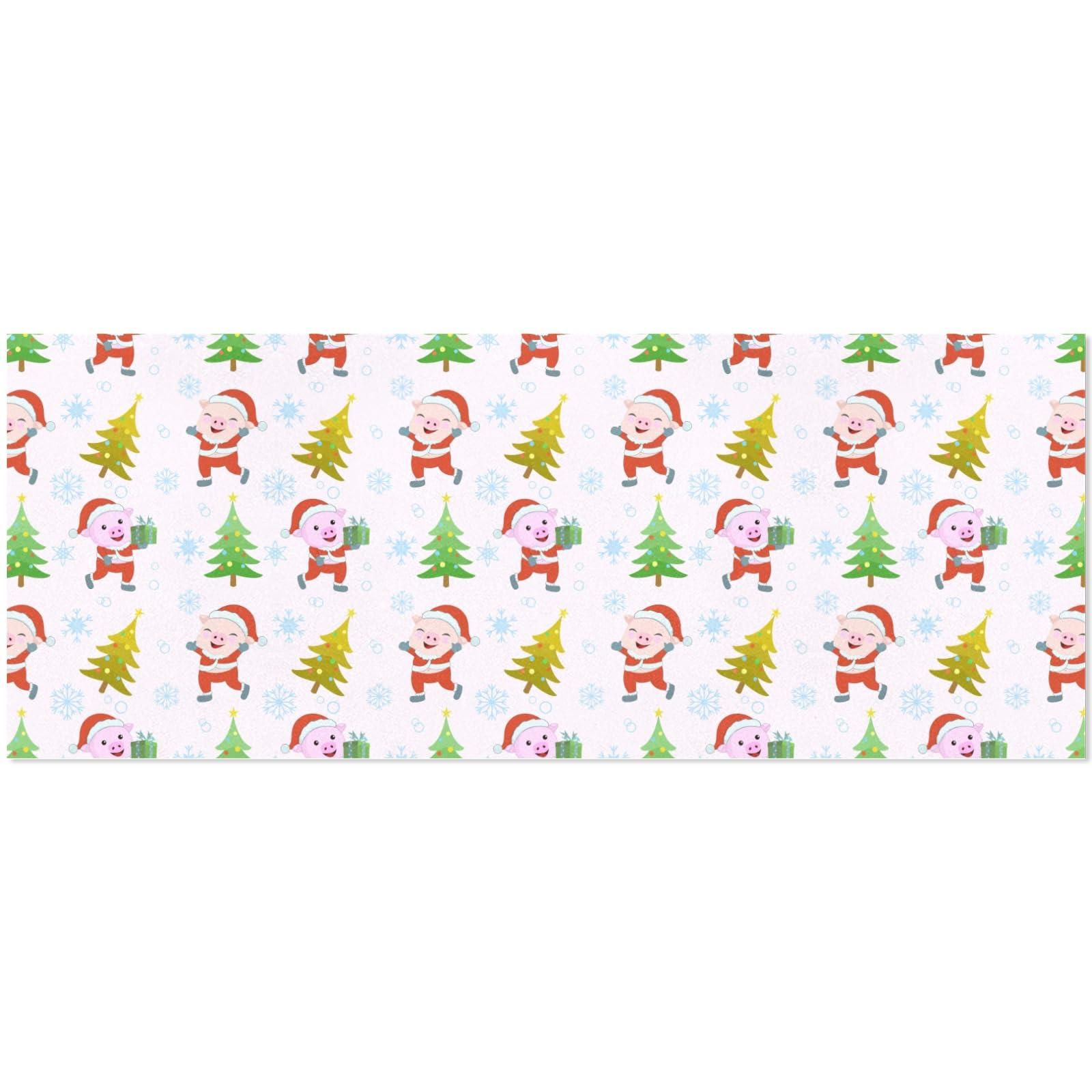 OTVEE OTVEE 4 Rolls Gift Wrap Paper Roll,Cute Pig and Christmas Tree Design Gift Wrap Wrapping Paper for Birthdays, Graduations, Father\'s Day, Baby Showers, Halloween, Christmas, 58x22.8 in Per Roll