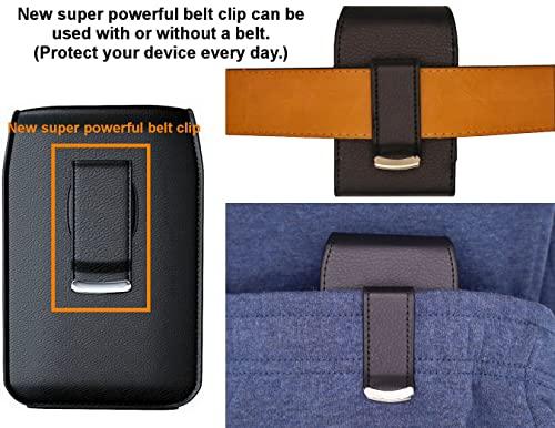 SNK WIRELESS Classic Premium Pouch Case with Belt Clip for Freestyle Libre 2 (Continuous Glucose Monitors) (V1-Black)
