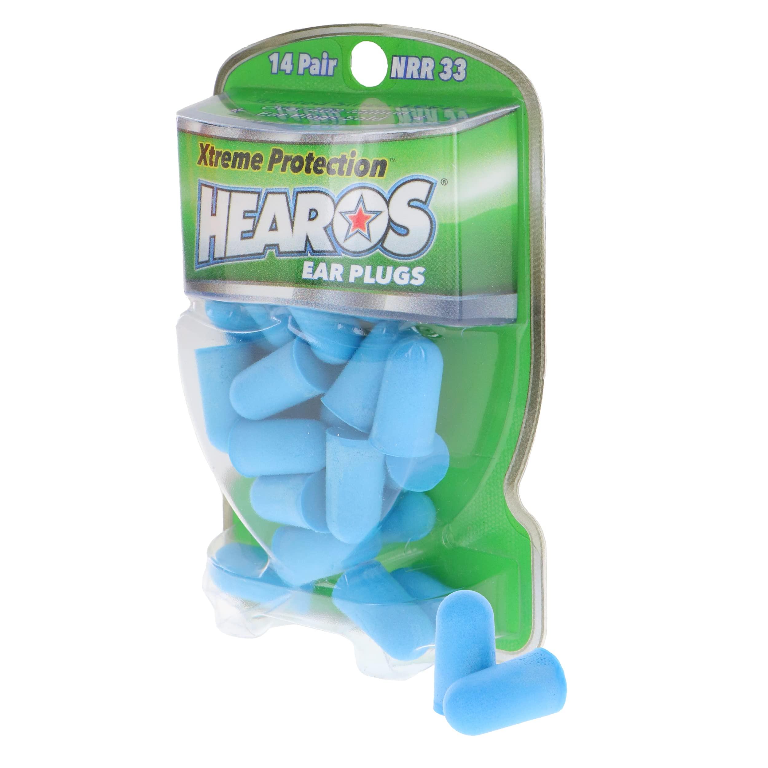 Hearos HEAROS Xtreme Protection Ear Plugs, NRR 33, 14 Pair, PU Foam, ANSI Certified, Blue (5826)