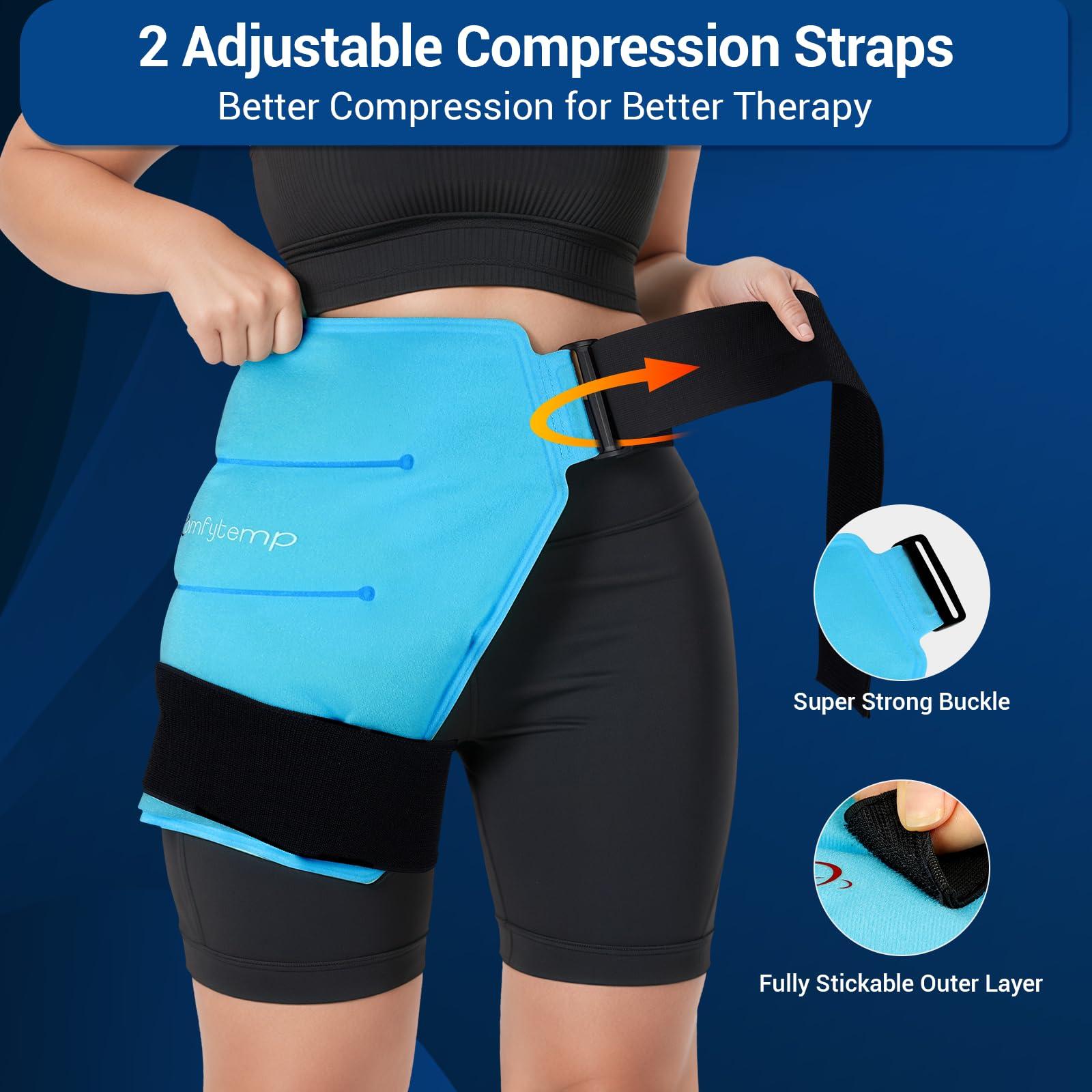 Comfytemp Comfytemp Large Hip Ice Pack Wrap for Sciatica, Hip Replacement, Fracture, Pain Relief, FSA HSA Eligible, Reusable Gel Ice Pack for Injuries, Cold Compression Physical Therapy Recovery Gifts(M/L)