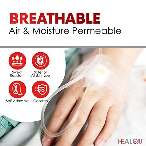 Healqu HEALQU Transparent Medical Tape - Box of 12 Rolls, 1\" x 10yd Surgical Tape with Gentle Adhesion for Sensitive Skin for Wound Care,Tubing, First Aid Supplies - Breathable, Microporous Tape