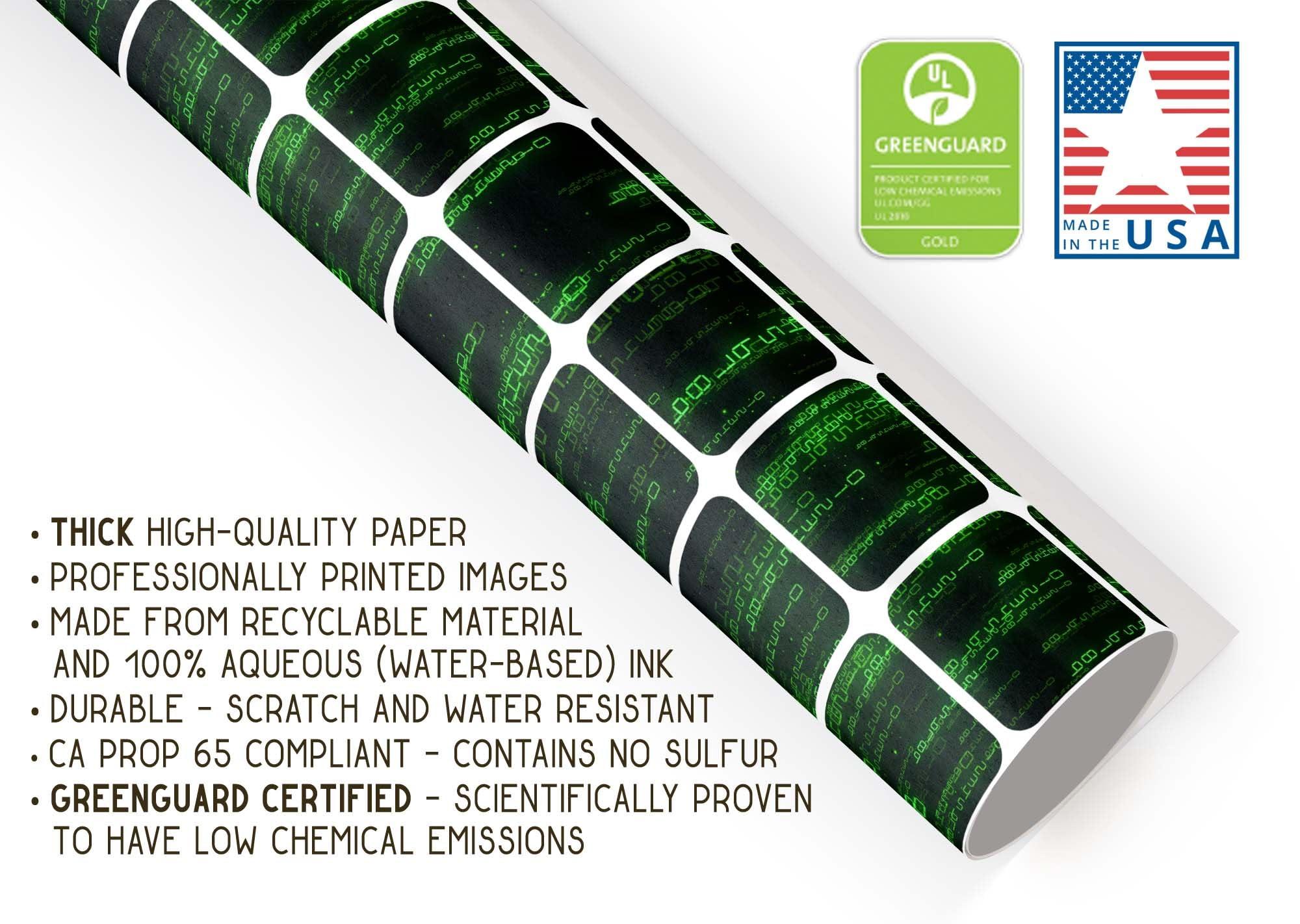 Generic Computer Binary Code Premium Wrapping Paper Roll Gift Wrap Sheet for Christmas Presents Birthday Party Decorations (12 foot x 30 inch roll)