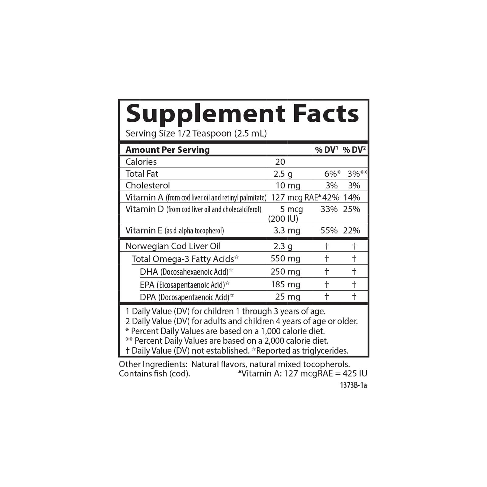 Carlson Carlson - Kid\'s Cod Liver Oil, 550 mg Omega-3s, Plus Vitamins A and D3, Liquid Fish Oil, Wild Caught Norwegian Arctic Cod, Sustainably Sourced Nordic Fish Oil, Green Apple, 250 mL (8.4 Fl Oz)