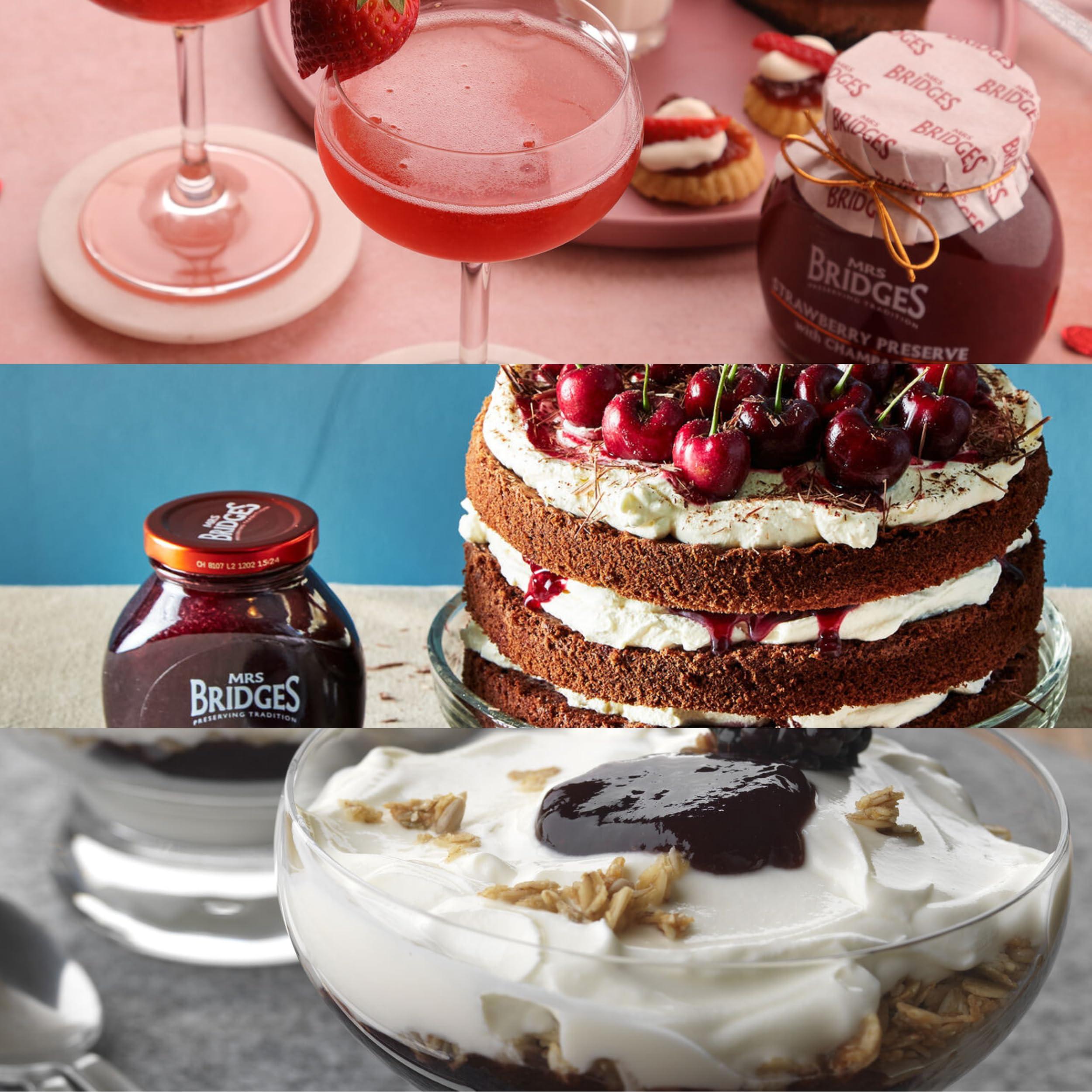 MRS BRIDGES Mrs Bridges Strawberry Preserve with Champagne, Made in Scotland, 8.4oz Jar (Pack of 1)