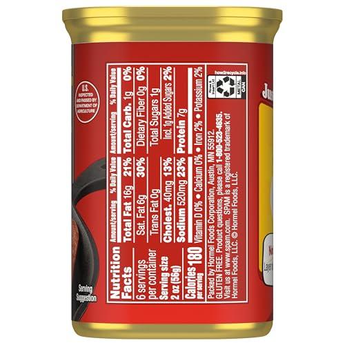 SPAM SPAM with Real HORMEL Bacon, 7 g protein, 12 oz (Pack of 12)
