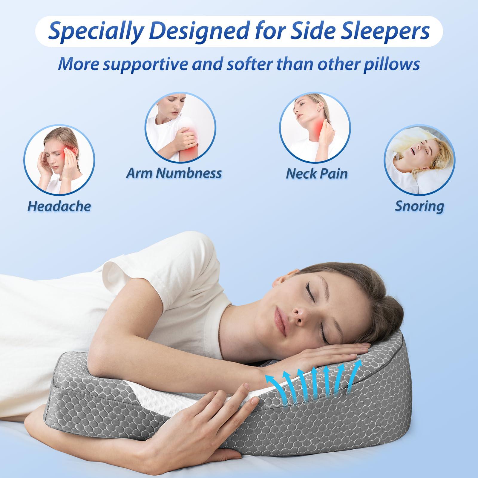 HOMCA HOMCA Side Sleeper Pillows for Adults, Memory Foam U Shaped Pillows for Neck and Shoulder Pain Relief, Ergonomic Shoulder Pillow for Side Sleepers with Cooling Removable Pillowcase