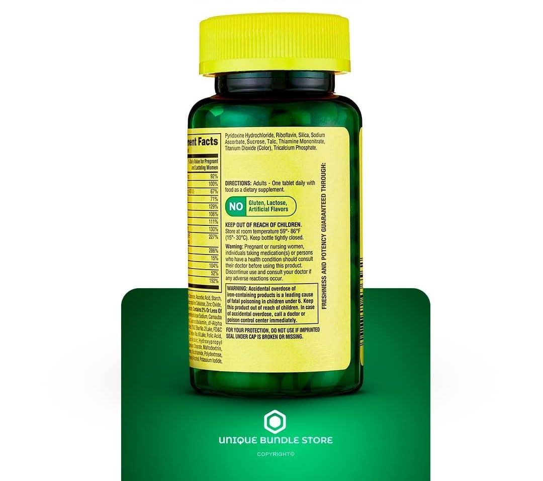 Unique Bundle Store Spring Valley, Prenatal Multivitamin, Multimineral Tablets Dietary Supplement, Prenatals for Women, 100 Count + 7 Day Pill Organizer Included (Pack of 2)