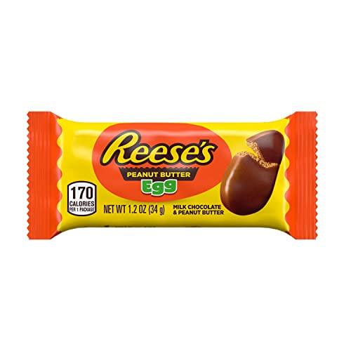 HERSHEY'S REESE\'S Milk Chocolate Peanut Butter Eggs, Easter Basket Easter Candy Packs, 1.2 oz (6 Count)