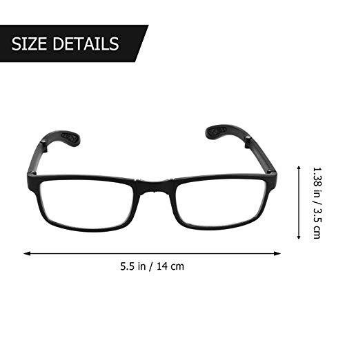 EXCEART 3.50 Nearsighted Glasses Folding Reading Glasses Black Myopia Glasses Long Distance Eyeglasses with Portable Case