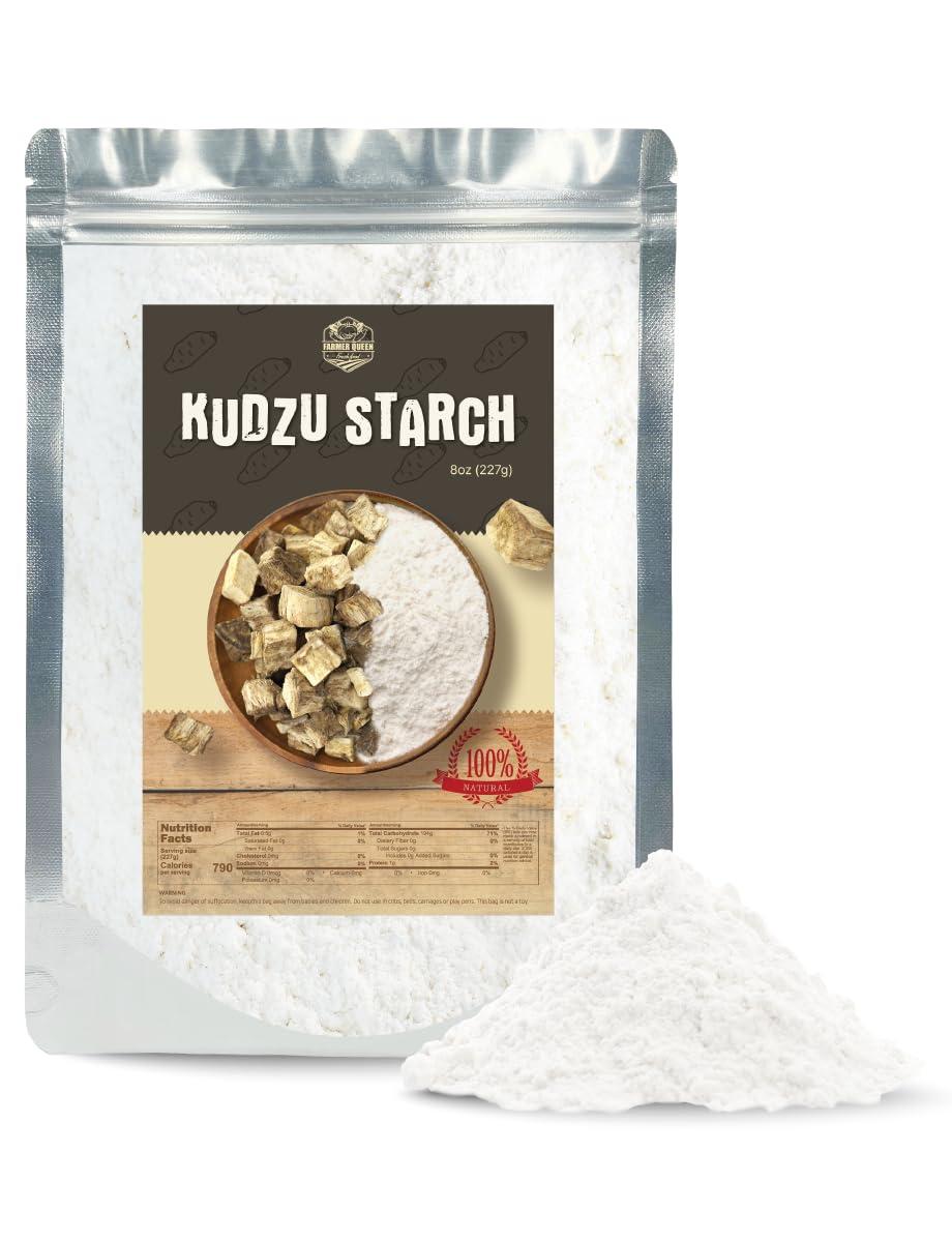 FARMER QUEEN Farmer Queen Premium Kudzu Kuzu Starch 8 Ounce for Cooking and Baking Perfect for Mochi Japanese Dessert Very Fine Powder