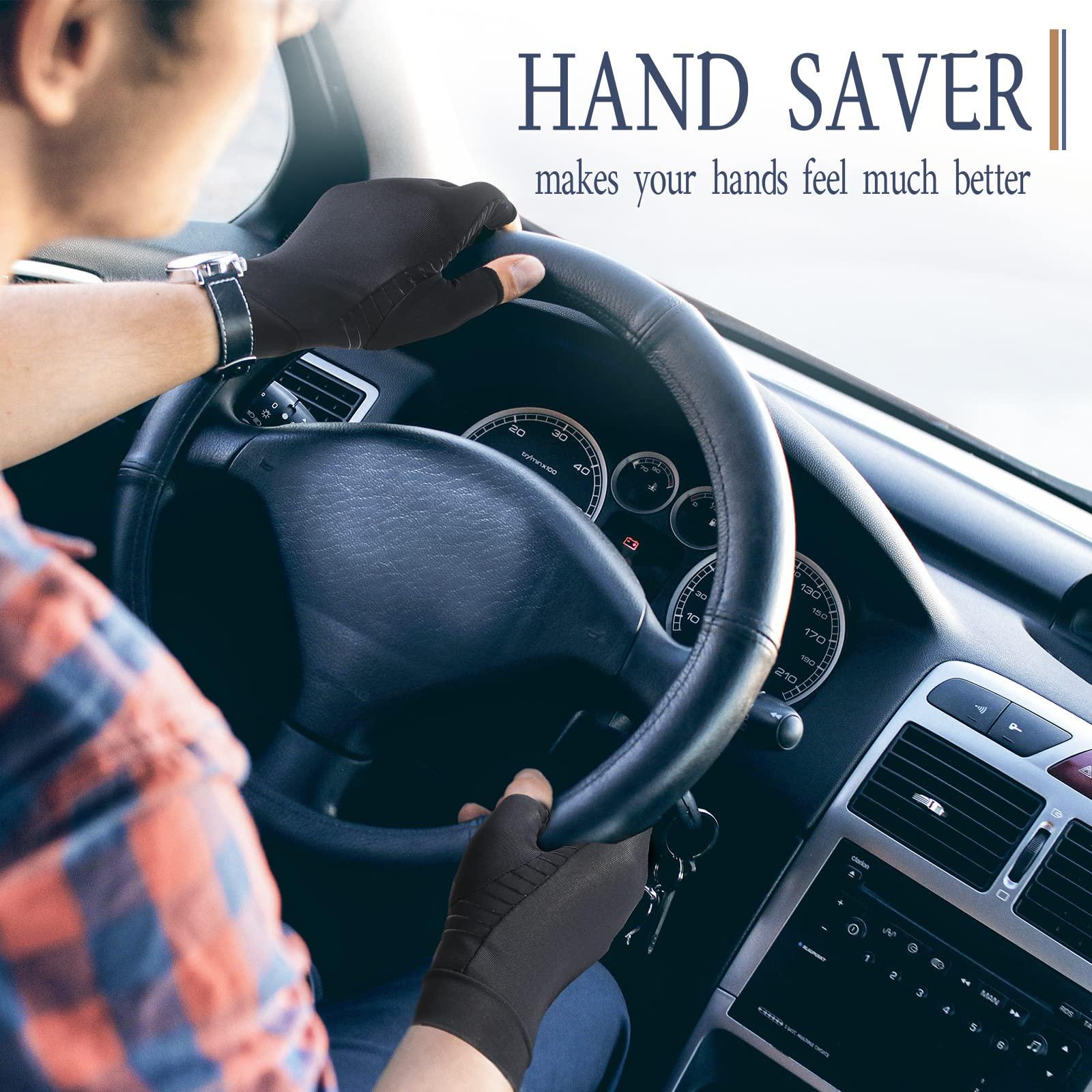 Vlela Vlela Copper Arthritis Compression Gloves Women Men Relieve Hand Pain Swelling and Carpal Tunnel Fingerless for Typing, Support for Joints, X-Large