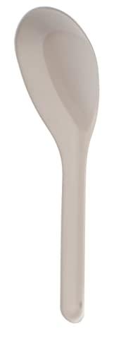 EcoQuality [250 PACK] Disposable Dining Asian Soup Spoons - White Plastic Chinese Soup Spoons for Ramen, Pho, Clear, Appetizer, 4.5 x 1.2 Inches by EcoQuality