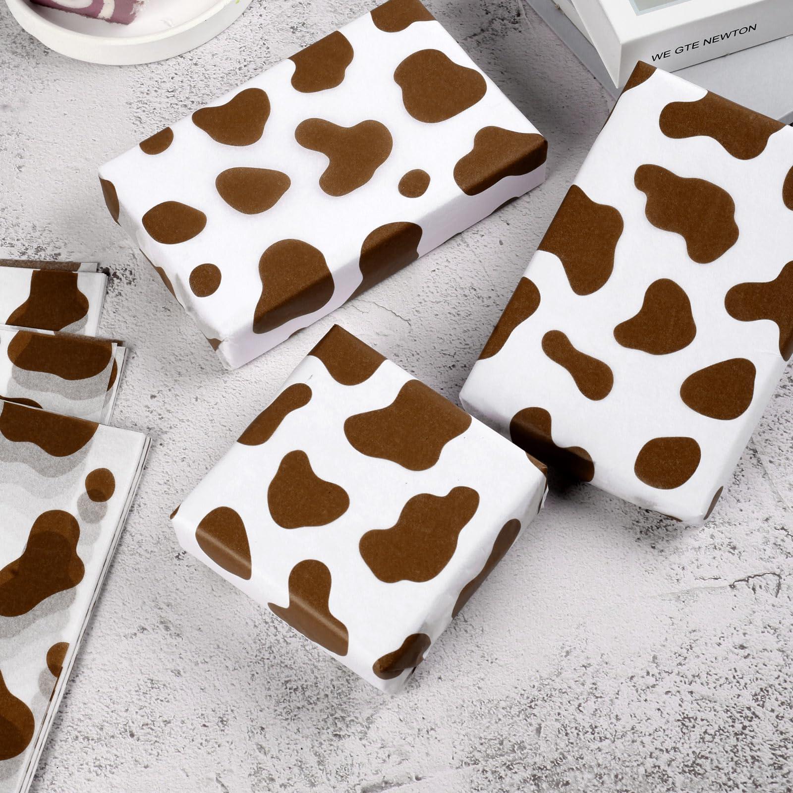 Bolsome Bolsome 100 Sheets 20 x 14 Inch Brown Cow Print Tissue Paper Highland Cow Print Tissue Paper for for Gift Wrapping, Birthday, Baby Shower, Cow Theme Party DIY Craft
