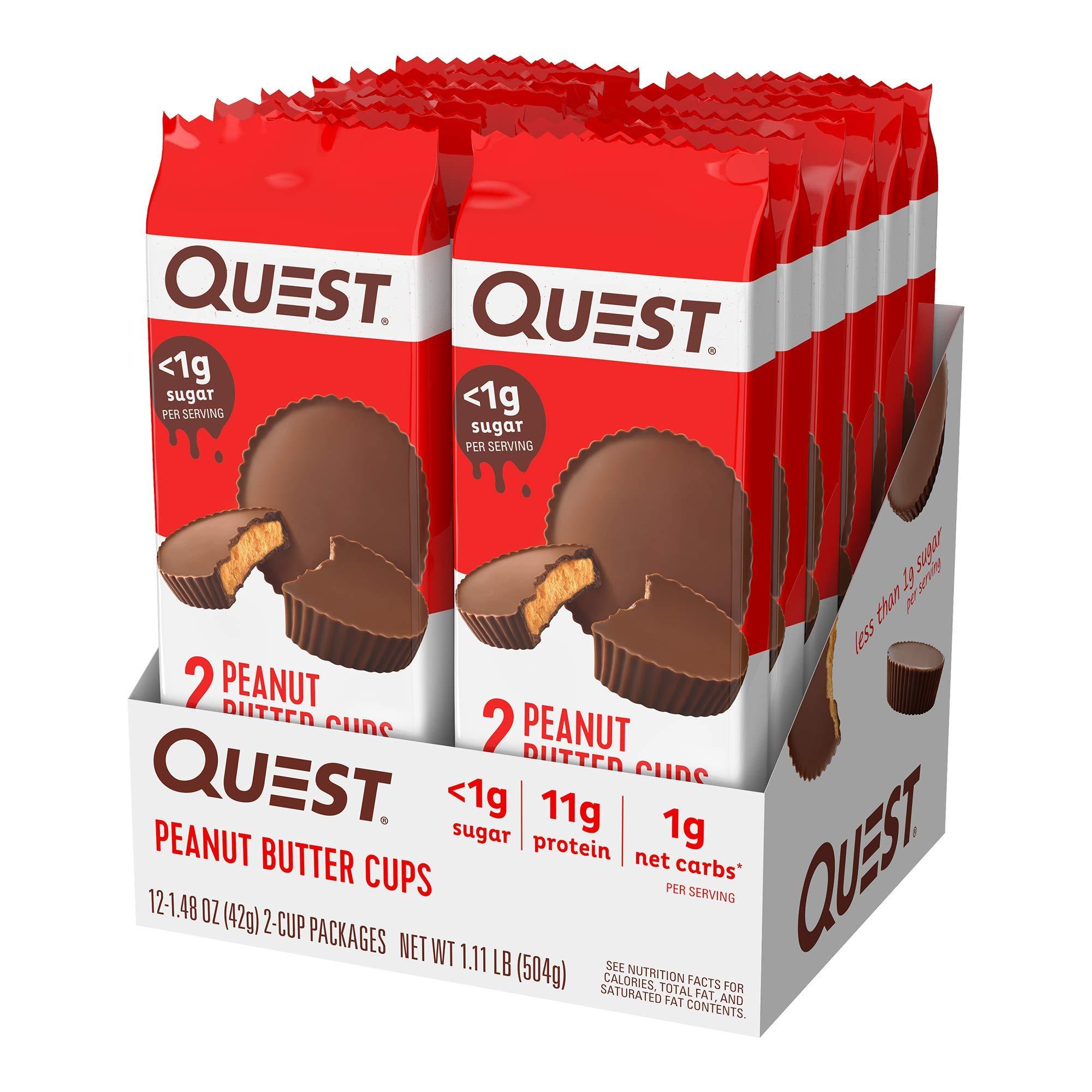 Quest Nutrition Quest Nutrition Caramel Chocolate Chunk Protein Bars, High Protein, Low Carb & High Protein Low Carb, Gluten Free, Keto Friendly, Peanut Butter Cups, 12 Count