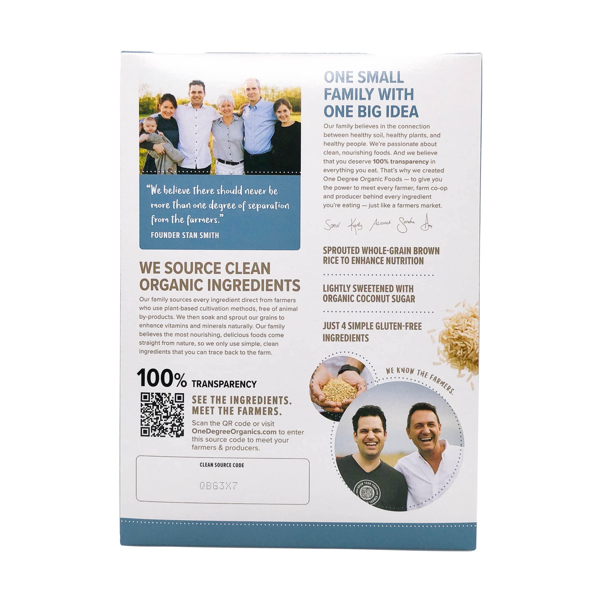 One Degree Organic Foods One° Cereal Rice Crisp Brown, 8 Oz