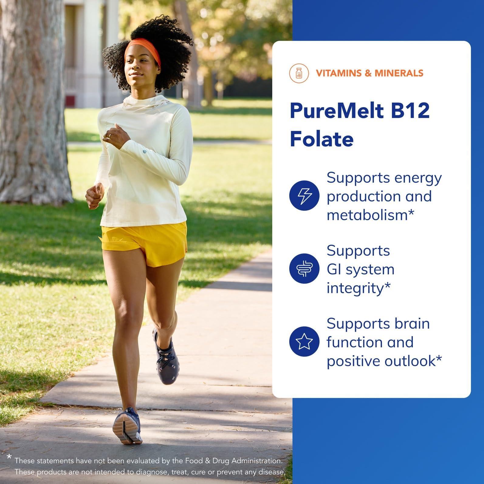 Pure Encapsulations Pure Encapsulations PureMelt B12 Folate - Active B Vitamin with L-5-MTHF - Metabolism Support & Red Blood Cell Function* - Non-GMO & Vegan - 90 Lozenges