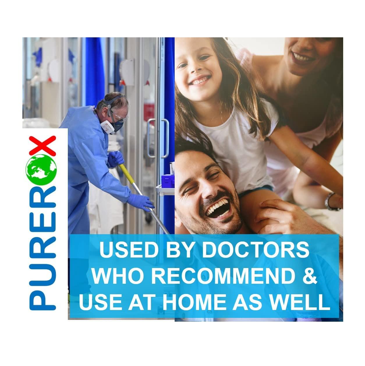 PUREROX PUREROX disinfectant (2x32oz, 1 gallon) Eliminate 99.9999% viruses, Norovirus, HIV, MRSA and fungi Hypochlorous Technology. Hospital Grade. Use Anywhere. No residue. Good All Surfaces