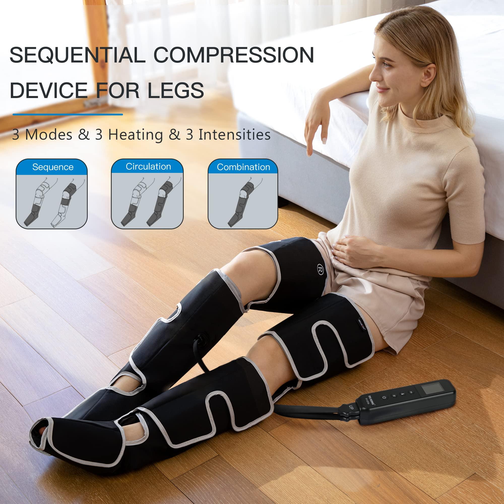 CINCOM CINCOM Leg Massager with Heat, Air Compression Leg Massager for Circulation, Full Leg Massager with 3 Heats 3 Modes 3 Intensities Sequential Compression Device Father\'s Mother\'s Day Gifts