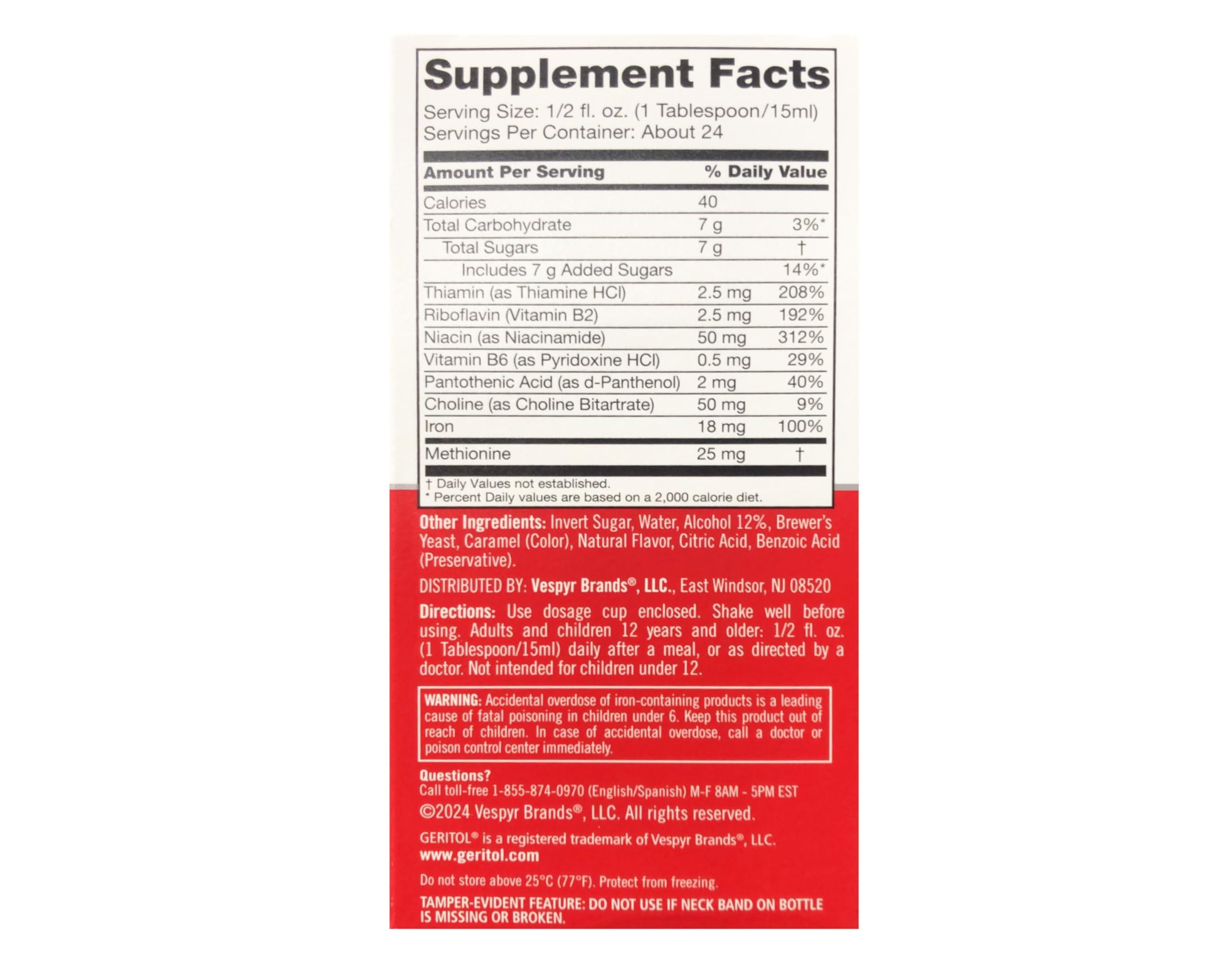 Geritol Geritol Liquid Energy Support B-Vitamins 12 oz (Pack of 5)