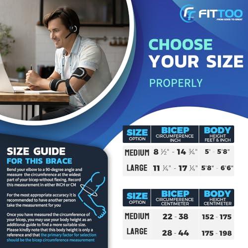 FITTOO FITTOO Elbow Brace for Cubital Tunnel Syndrome, Arm Ulnar Nerve Brace Support for Elbow Discomfort, Tendonitis, Prevent Elbow Excessive Bending, Fit Left & Right Men & Women Arm