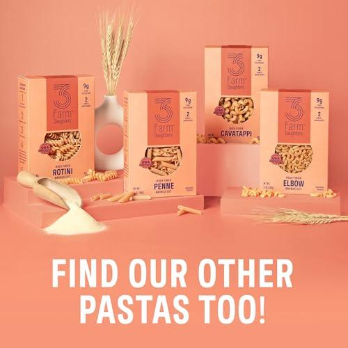 Three Farm Daughters Three Farm Daughters High Fiber Pasta Cavatappi Pack, Low GI, Non GMO Cavatappi Pasta Noodles, Low Net Carb, Made in the USA, 12 oz. (8 Pack)