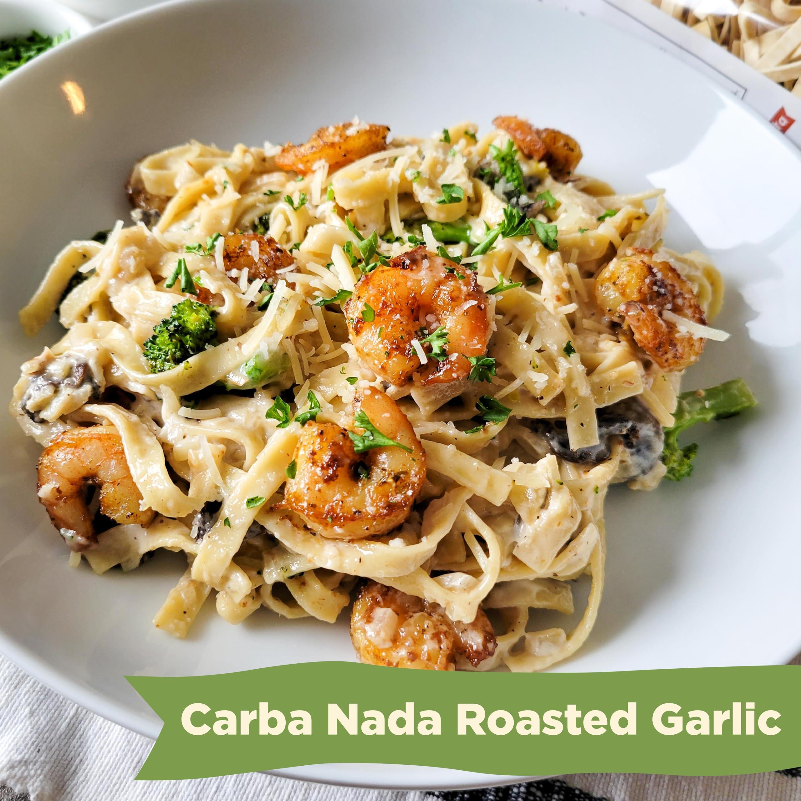 AL DENTE Al Dente Carba-Nada Variety Pack Lower Carb, High Protein Pasta. Includes Egg Fettuccine & Roasted Garlic Fettuccine. Keto-Friendly, Artisanal, Non-GMO, Cage-Free Eggs, 10oz Bags (Pack of 2).