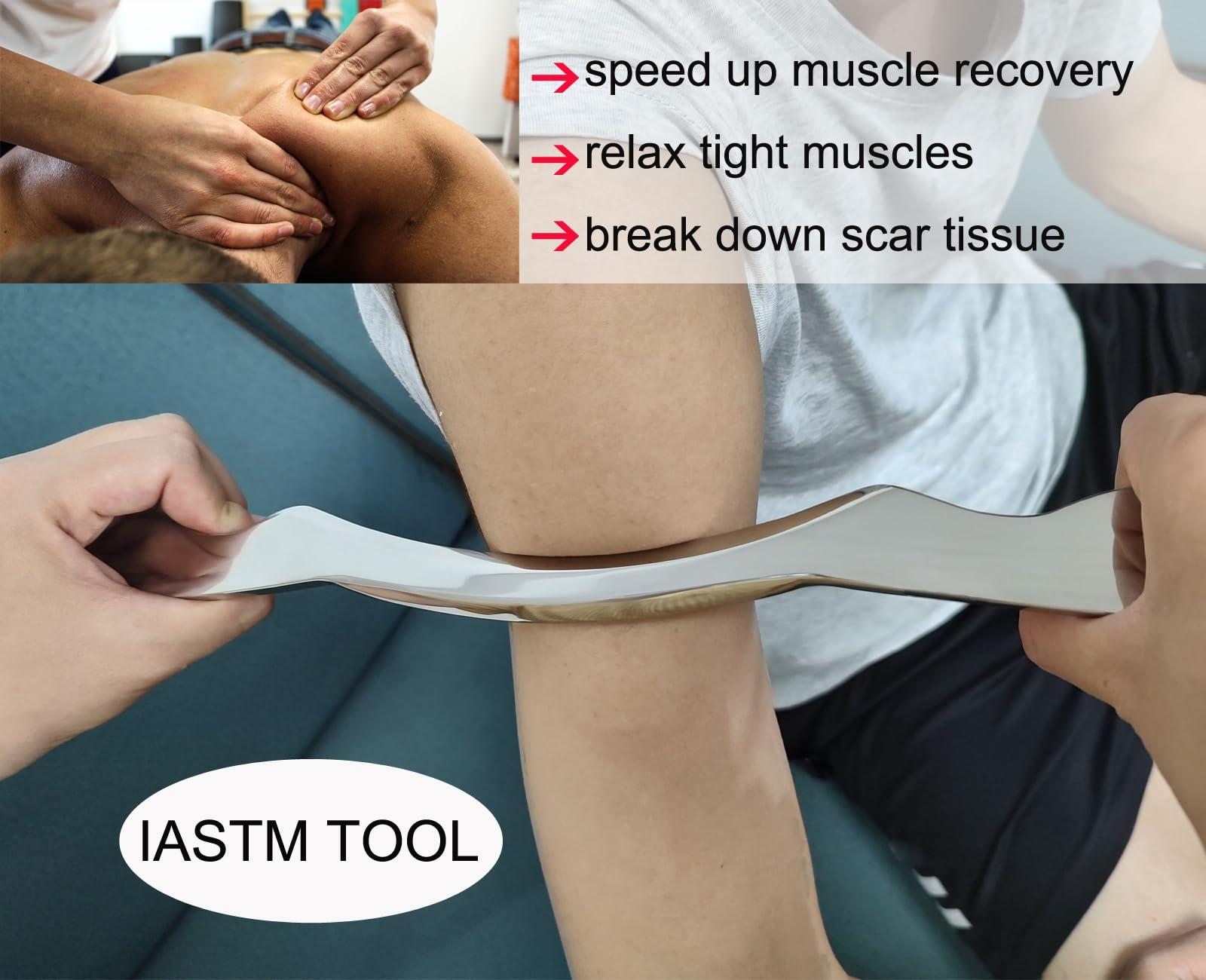 GYX COELE GYX COELE Muscle Scraper Stainless Steel Gua sha Scraping Massage Tool IASTM Tools Great Soft Tissue Mobilization Tool(Long bar)