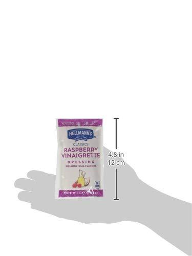 HELLMANN'S Hellmann's Classics Raspberry Vinaigrette Salad Dressing Portion Control Sachets Gluten Free, No Artificial Flavors or High Fructose Corn Syrup, Colors from Natural Sources, 1.5 oz, Pack of 102
