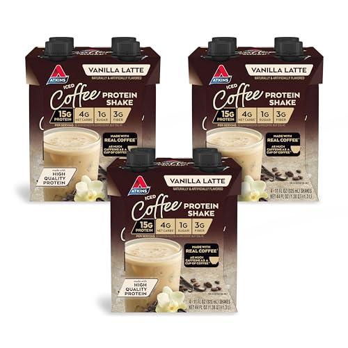 Atkins Atkins Protein Shake with 15g Protein, 4g Net Carb, 1g Sugar & Protein Cookie with 10g Protein, 3g Net Carb, 1g Sugar, Keto Friendly, Low Glycemic, 4 Count Bundle