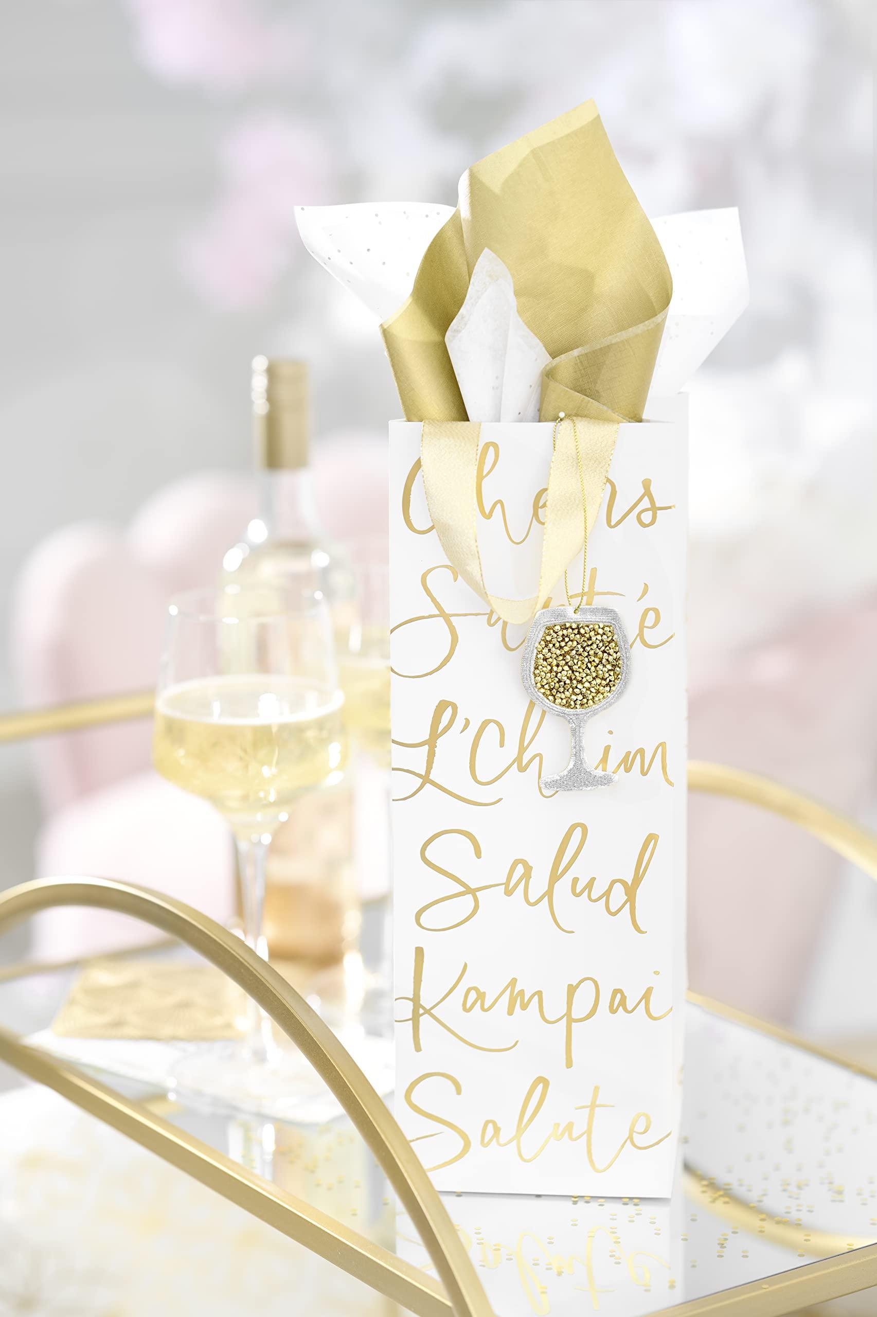 Papyrus Papyrus 14\" Beverage Gift Bag (International Cheers) for Graduation, Fathers Day, Birthdays and All Occasions (1 Bag)
