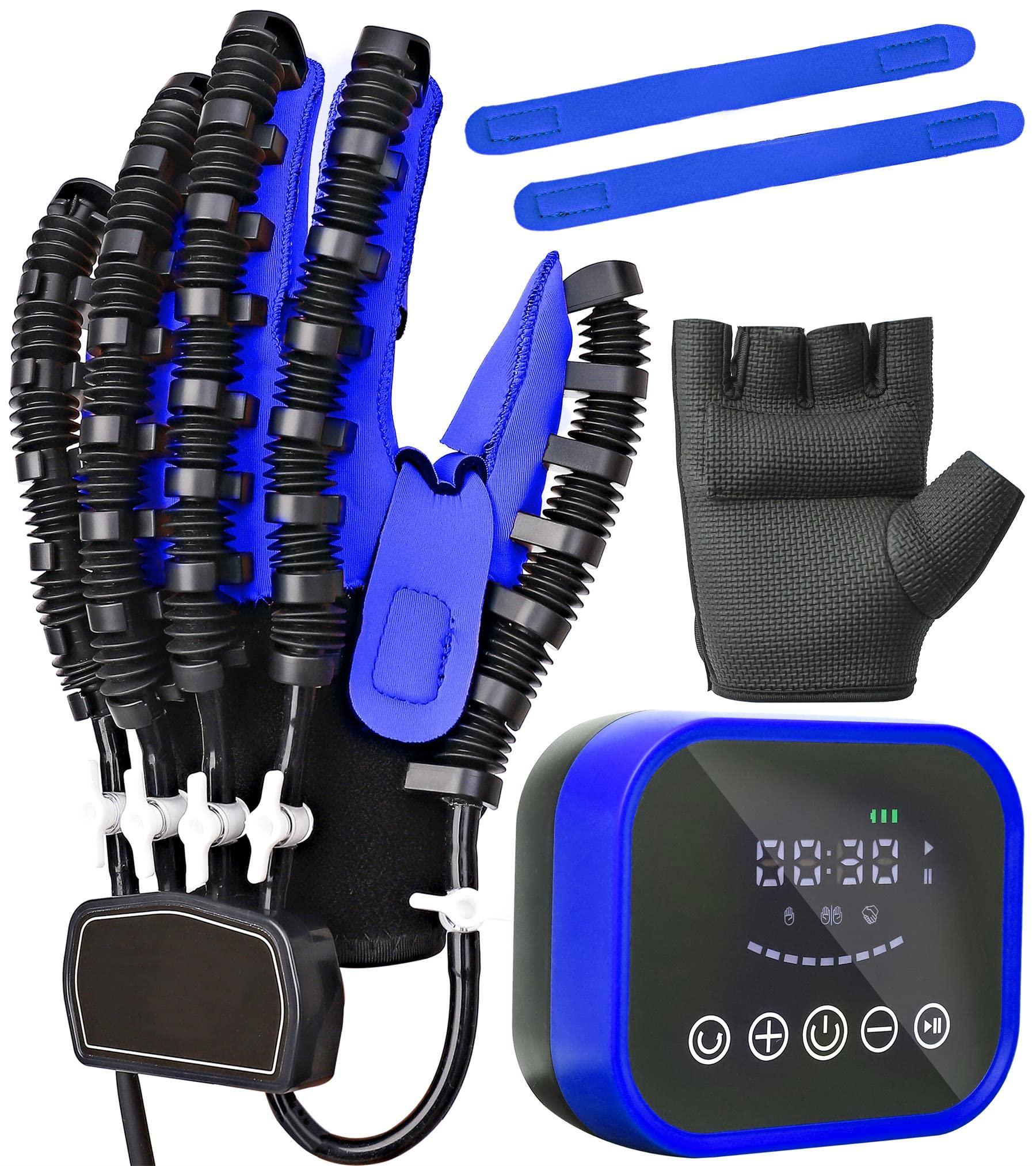 GXXZDN Rehabilitation Robot Gloves Upgrade Hemiplegia Hand Stroke Recovery Equipment with USB Chargeable and Strength Adjustment,Finger Hand Exercise Recovery Equipment (Left Hand XL)