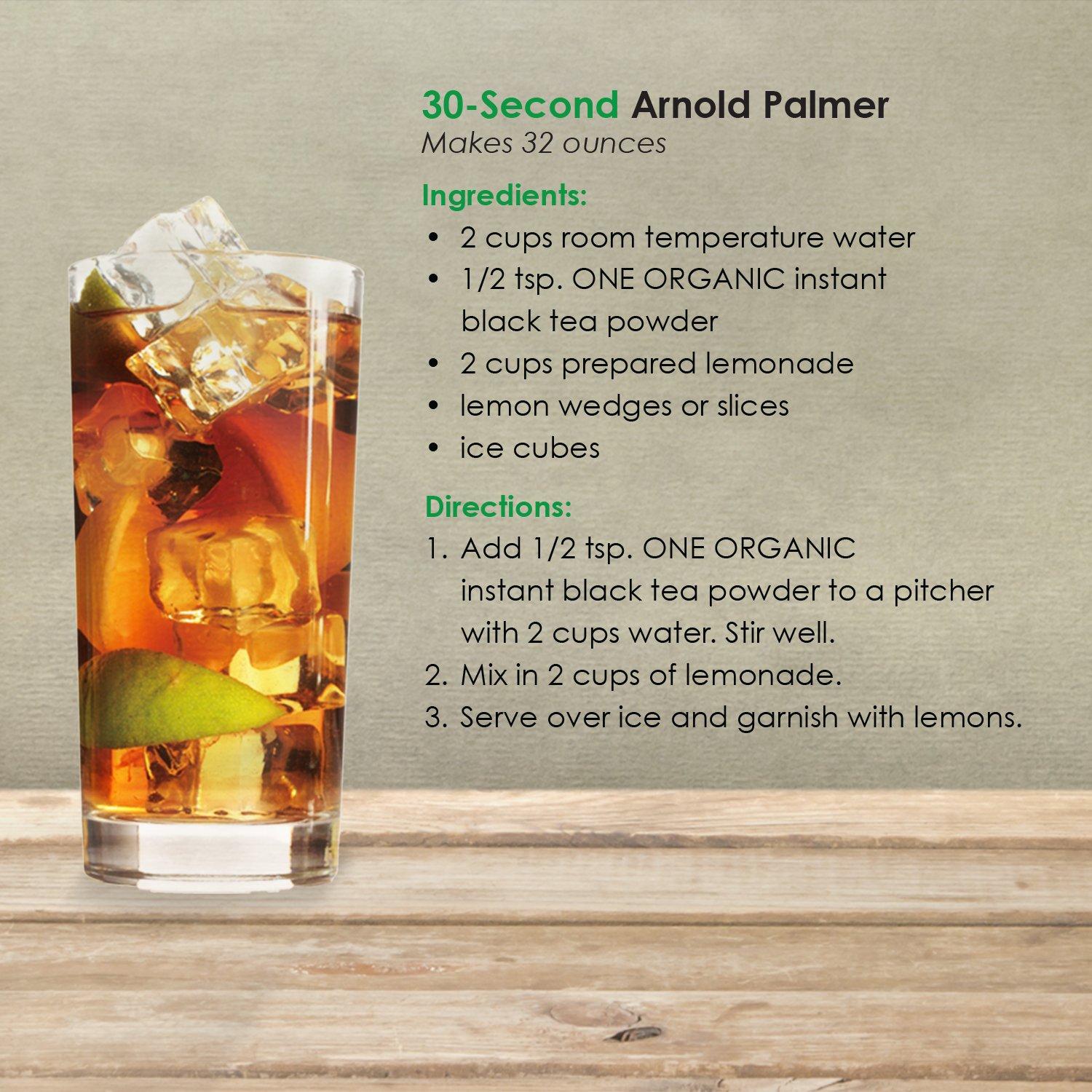 One Organic ONE ORGANIC Instant Tea Powder (Black)  4.4 oz.  125 Servings  USDA Certified Organic  100% Pure Tea - Instant Hot or Iced Tea  Unsweetened