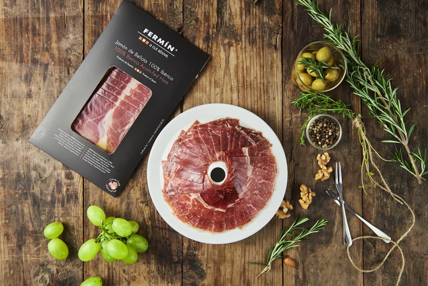 FERMIN 100% Iberico Acorn-Fed Ham Sliced 2 oz (2 Pack) | Jamon de Bellota 100 % Iberico Loncheado 2 oz (2 Pack)