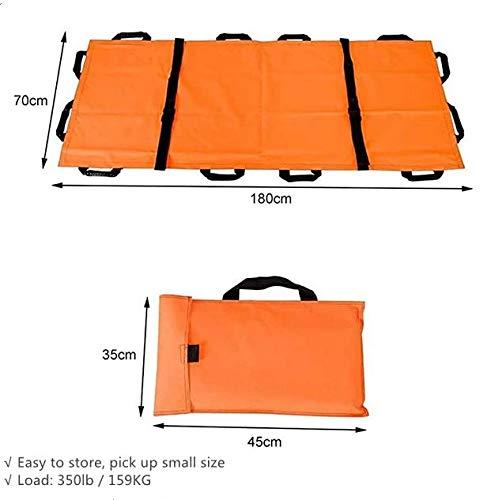 Nurth Nurth Oxford Folding Soft Stretcher with 8 Handles Waterproof Foldable/Emergency Rescue Back Stretcher with Storage Bags for Hospital,Clinic, Home,Sports venues,Ambulance Capacity 350 lbs Orange