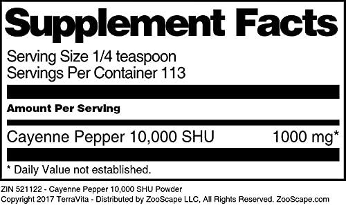 TerraVita Cayenne Pepper 10,000 SHU Powder (4 oz, ZIN: 521122) - 3 Pack