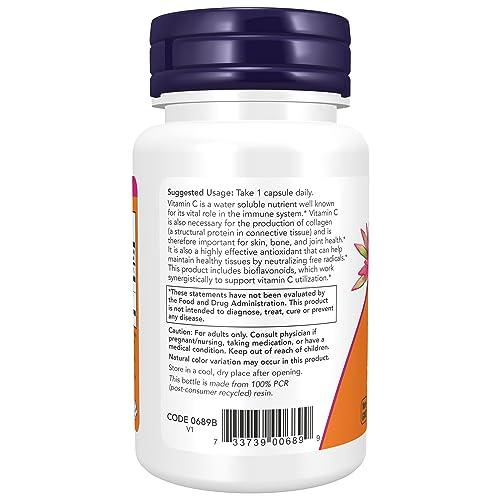 NOW NOW Supplements, Vitamin C-1,000 with Rose HIPS & Bioflavonoids, Antioxidant Protection*, 30 Veg Capsules
