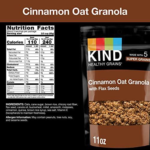 KIND KIND Healthy Grains Clusters, Cinnamon Oat Granola With Flax Seeds, Healthy Snacks, Gluten Free, 1 Count