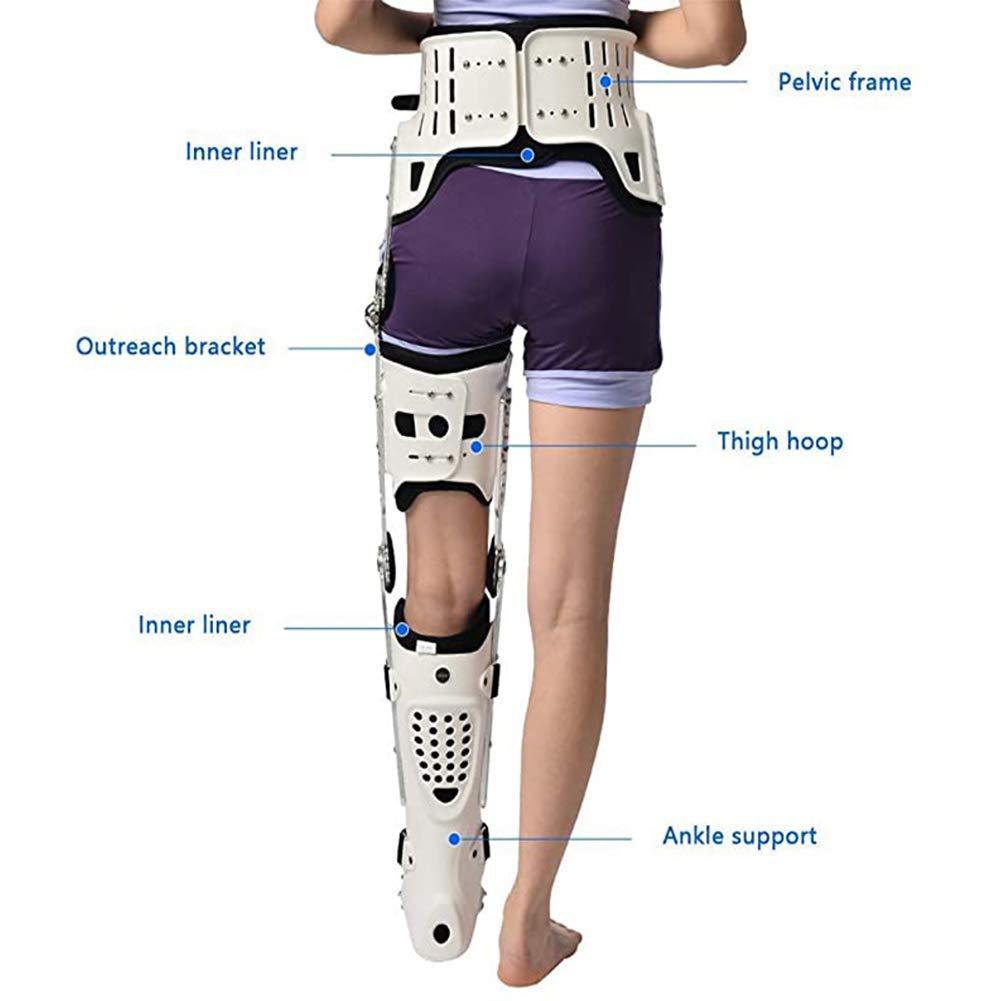 Generic Knee Support Brace,Hip Knee Ankle Foot Orthosis Leg Fracture, Lower Limb Paralysis, Hip Walking Fixed with Walking Boots Brace Knee Surgery Ligament Support, Durable Ankle Foot Orthosis Brace