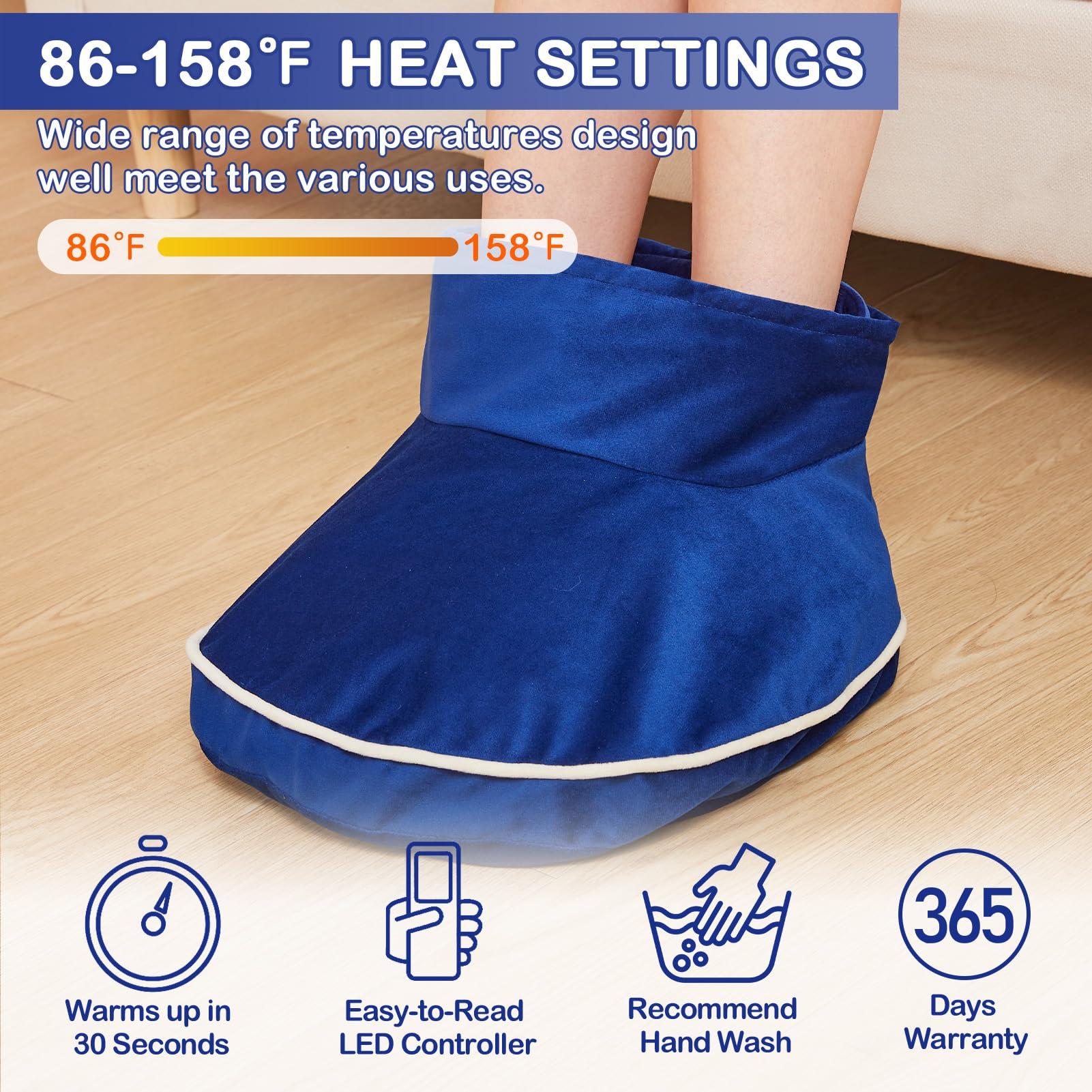 JOBYNA Large Foot Warmer for Feet, Electric Foot Heating Pad with Washable Cover, 86-158Adjustable Heat & Auto Shut-Off, Deep-Penetrating Heat for Neuropathy Pain Relief and Foot Pain
