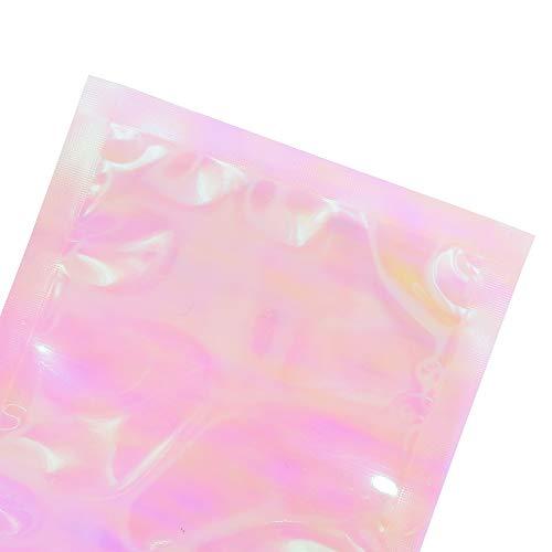QQ Studio QQ Studio Clear Food Bags for Chocolate, Holographic Snack Bag, Double-Sided Plastic Baggies, Zipper Seal Pouch for Candy, DIY Cellophane Style Candy Kit Packaging Bag (4x6 Inch (Pack of 100 Bags))