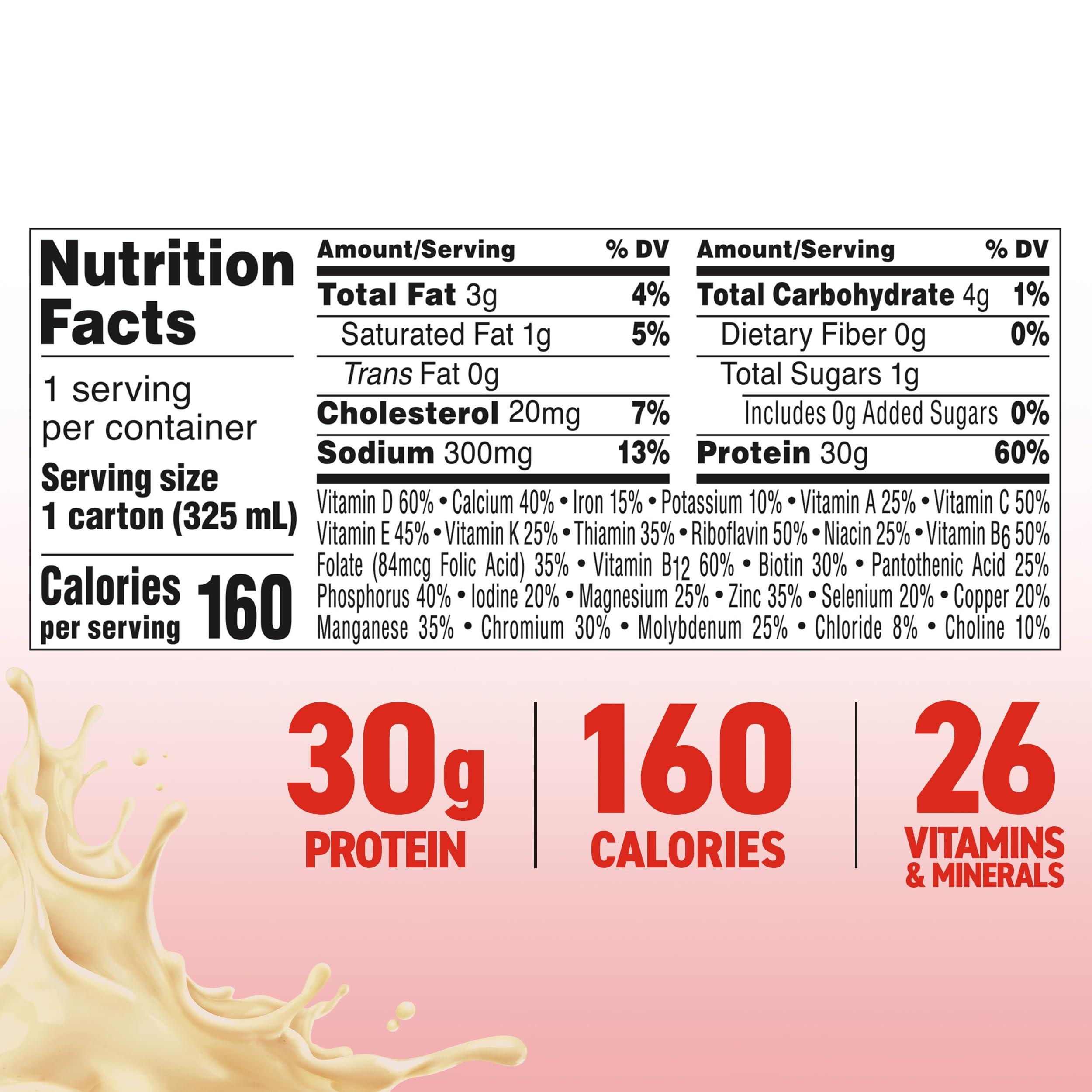 BOOST BOOST MAX Protein Shakes Ready to Drink - 30g High Protein Shake - Vanilla | Nutritional Drinks to Support Muscle Recovery After Exercise, 26 Vitamins & Minerals, 1g Sugar, 11 fl oz (Pack of 18)