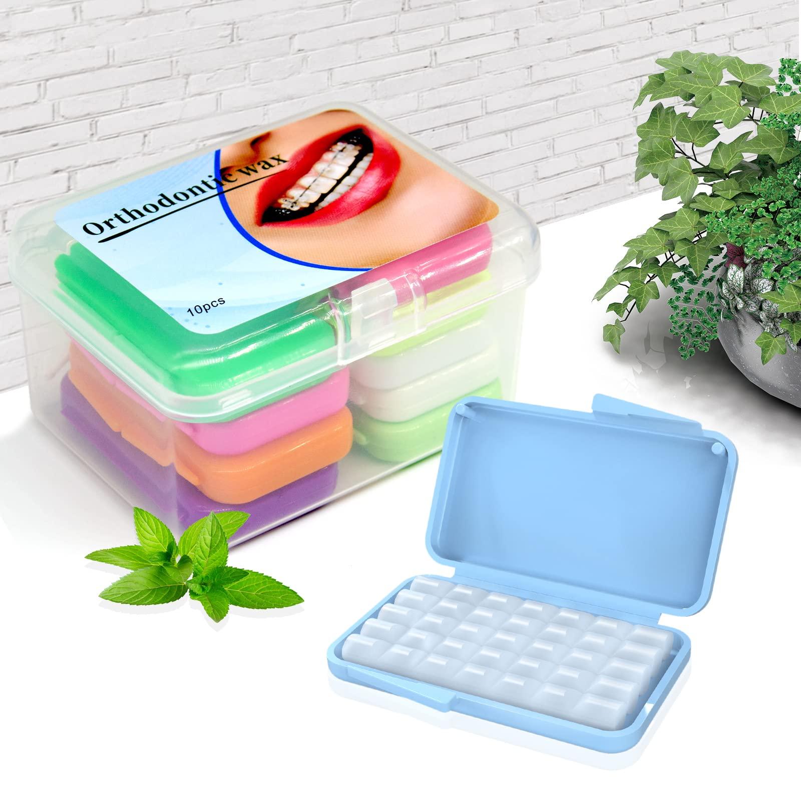 ZIZNBA (10 Pack) Braces Wax-Dental Wax for Braces & Aligners,50 Premium Orthodontic Wax Strips-White